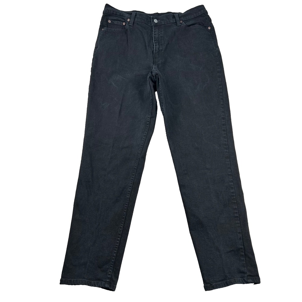Vintage Levis 512 Jeans Womens 16 Mis Slim Fit Tapered Leg Black Brazil Y2K